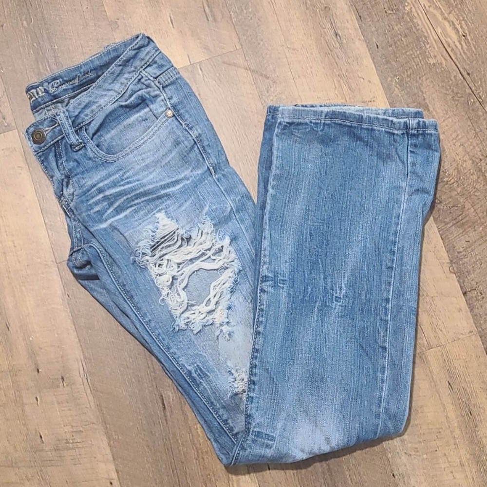 Distressed Bootcut Jeans